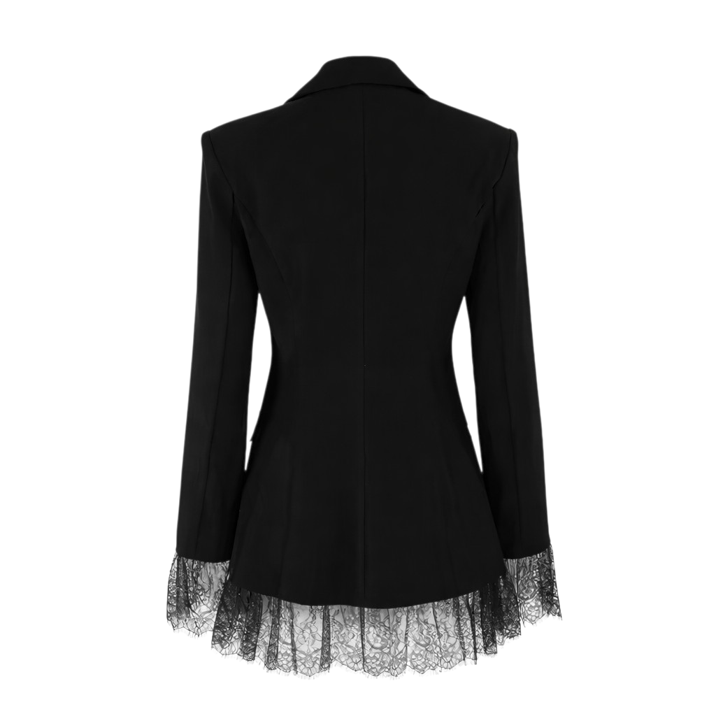 Blazer mit Spitzenbesatz
