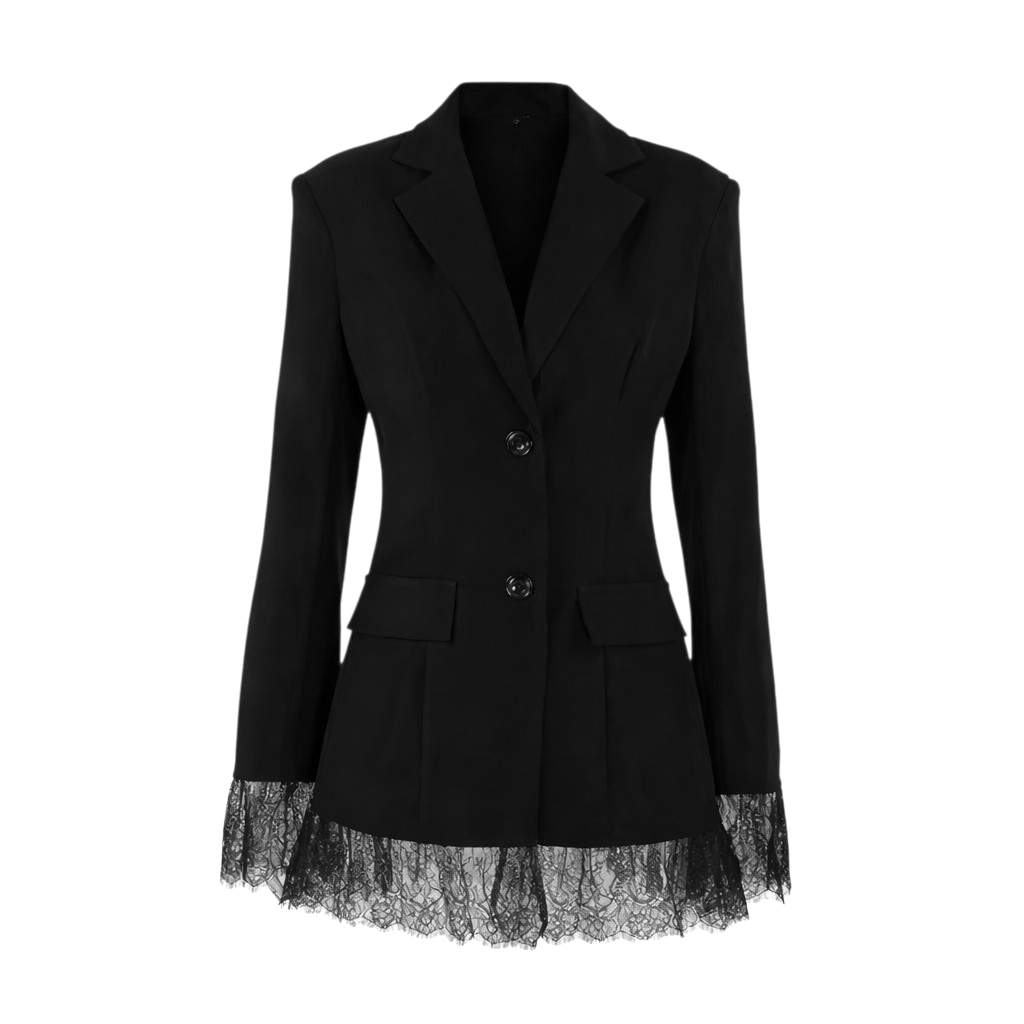 Blazer mit Spitzenbesatz