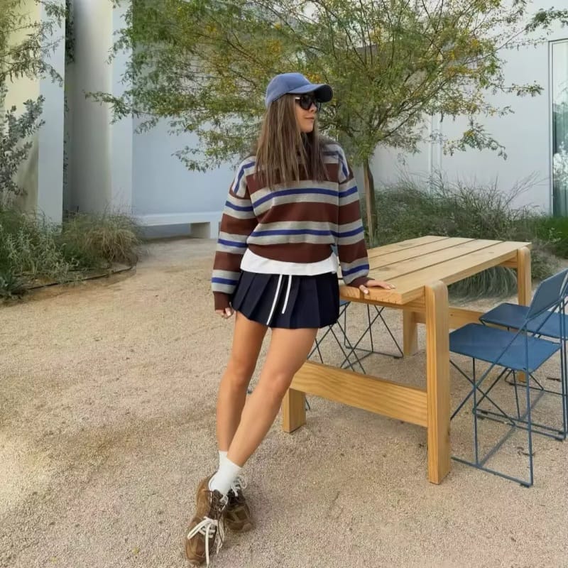 Gestreifter Strickpullover