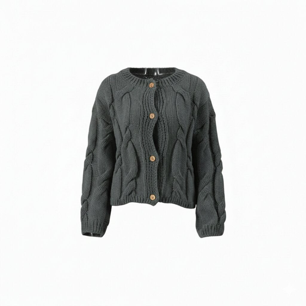 Strickoberteil mit Zopf Muster