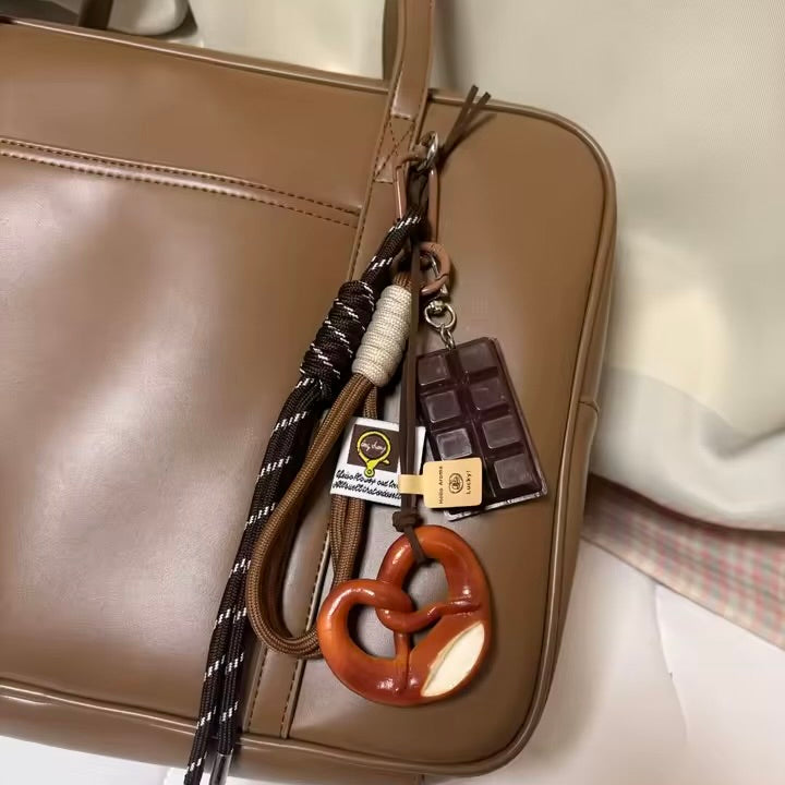 Taschenanhänger / Bag Charme - Brezel & Schokolade