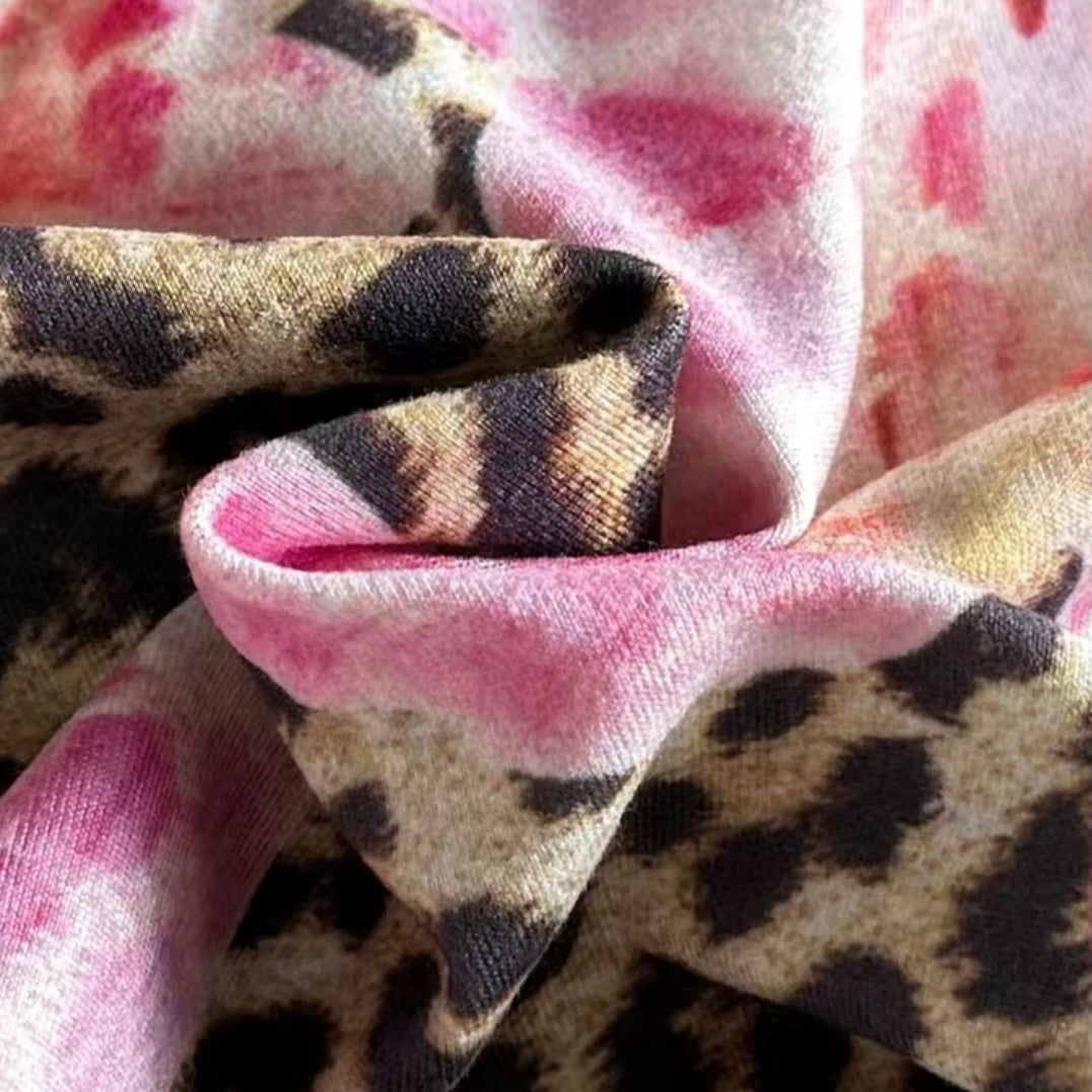 Top mit Blumen und Leoparden Muster