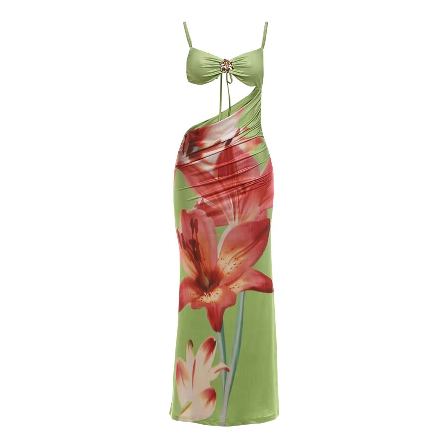 Sommerkleid mit Cut-Out und Blumenmuster
