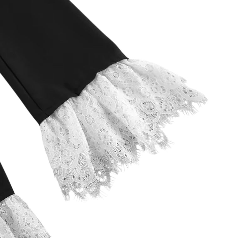 Blazer mit Spitzenbesatz