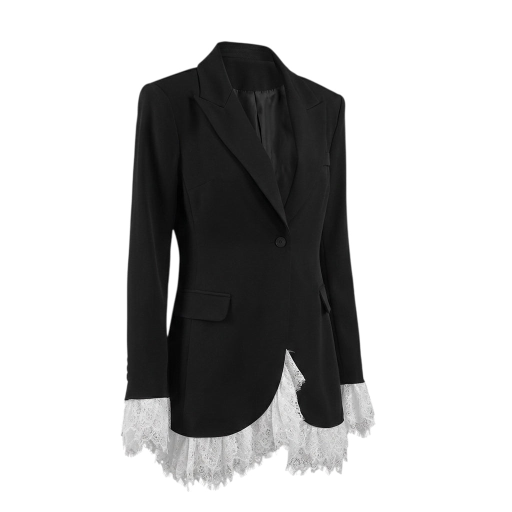 Blazer mit Spitzenbesatz