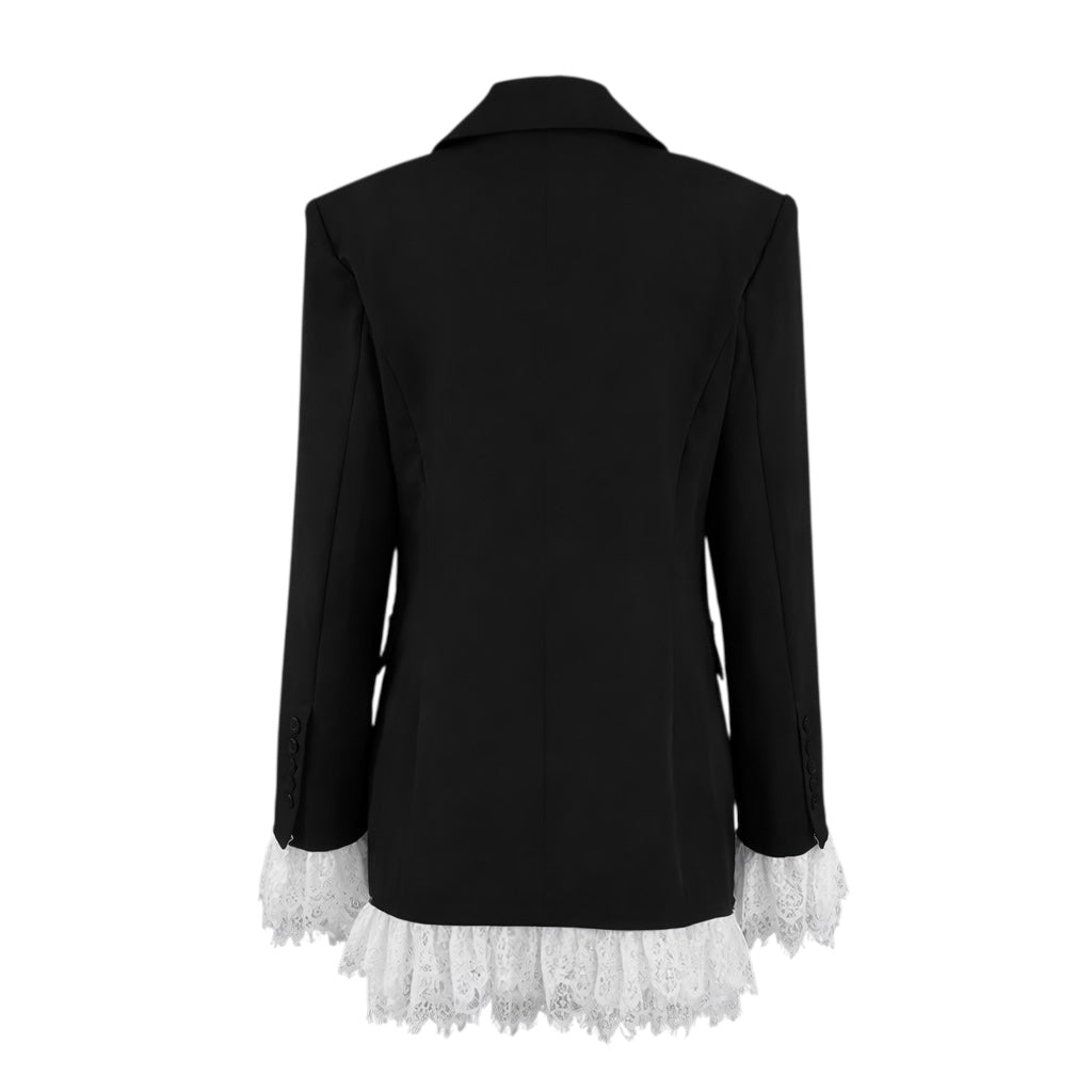 Blazer mit Spitzenbesatz