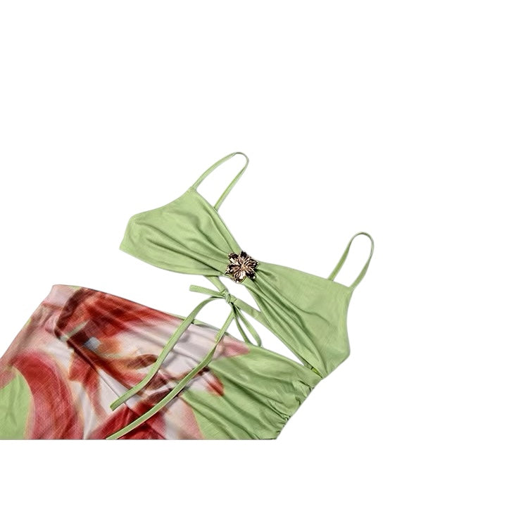 Sommerkleid mit Cut-Out und Blumenmuster