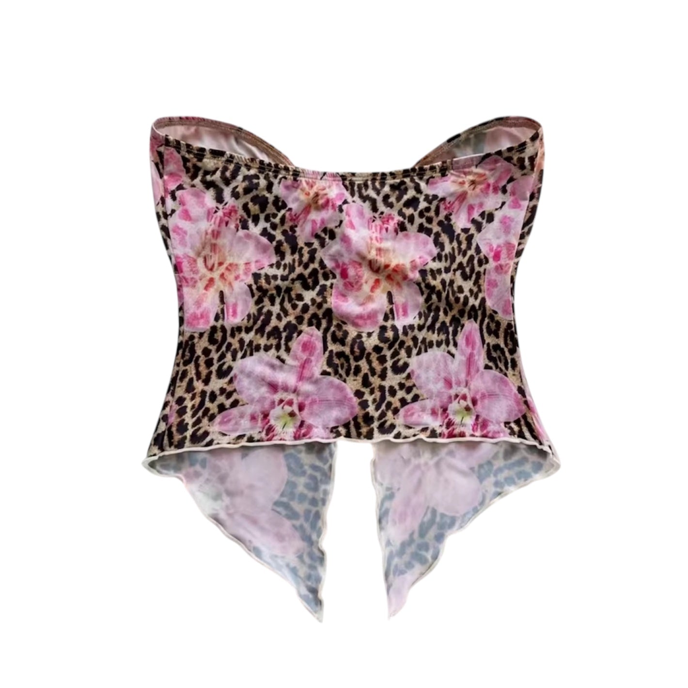 Top mit Blumen und Leoparden Muster