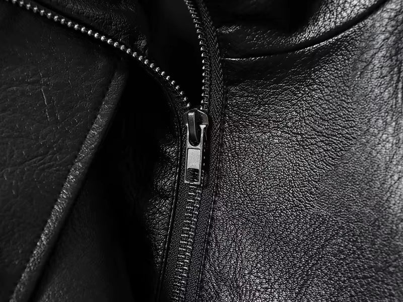 Kunstlederjacke mit Stehkragen