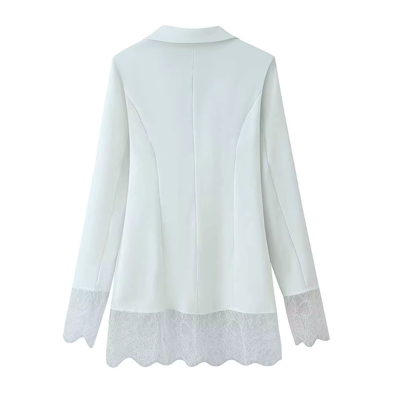 Blazer mit Spitzenbesatz