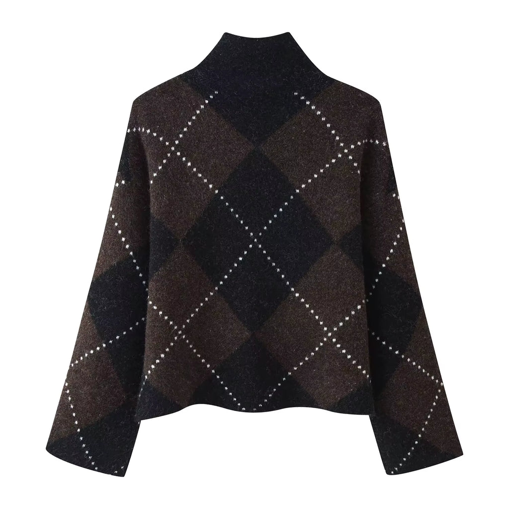 Strickpullover Karomuster