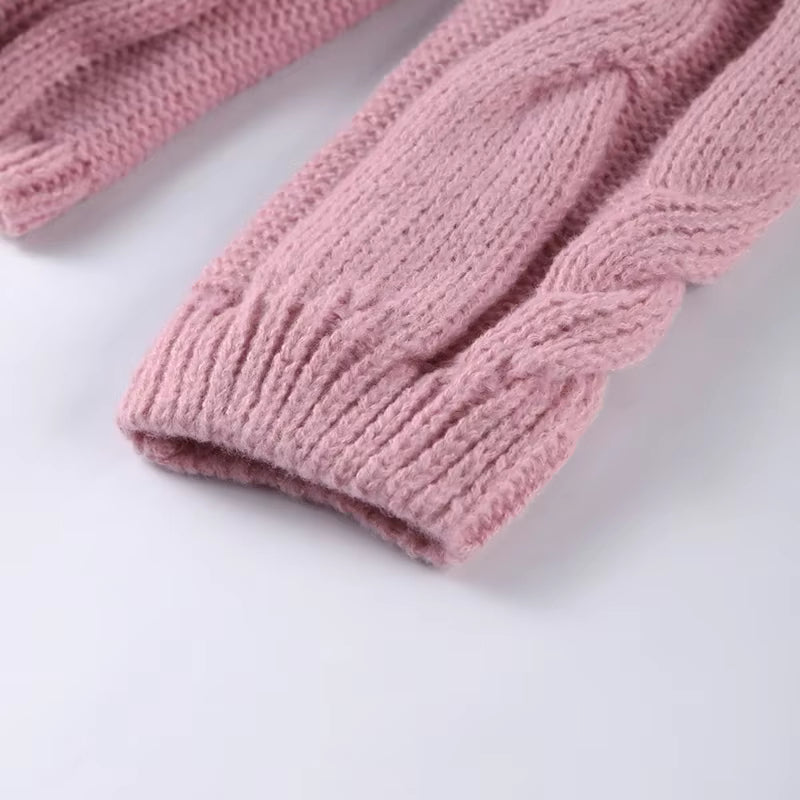 Strickoberteil mit Zopf Muster