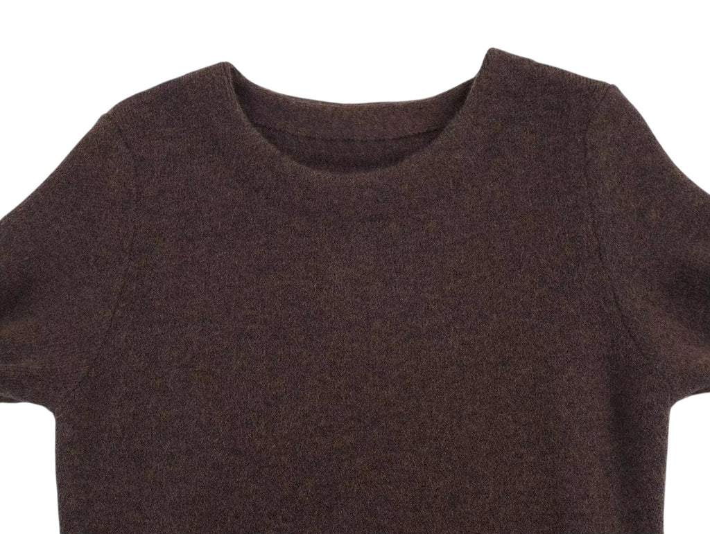 Strick-Kleid mit Kunstpelz