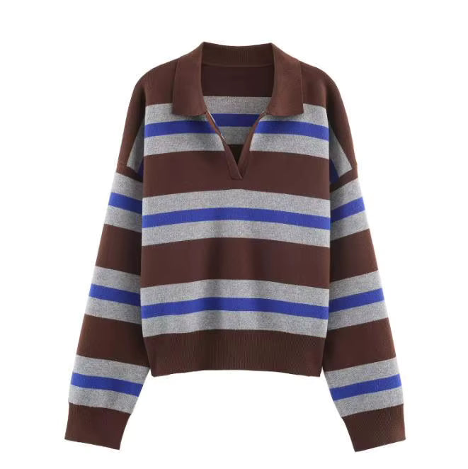 Gestreifter Strickpullover