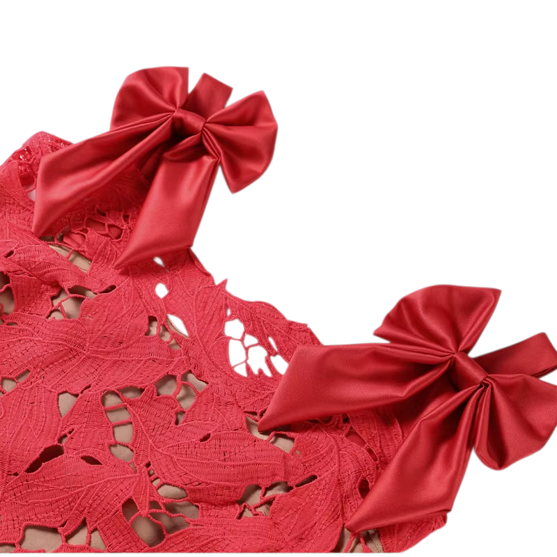 Abendkleid Spitze mit Schleifen