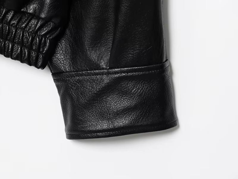 Kunstlederjacke mit Stehkragen