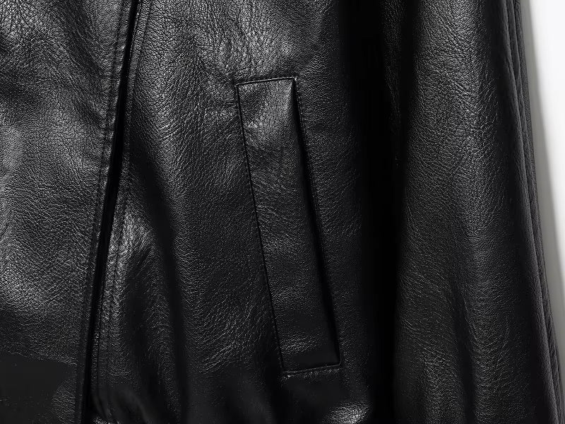 Kunstlederjacke mit Stehkragen