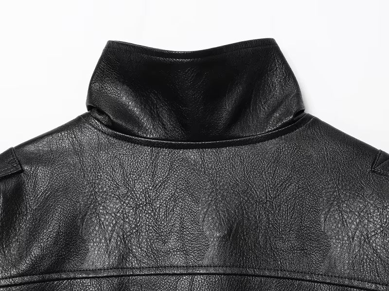 Kunstlederjacke mit Stehkragen