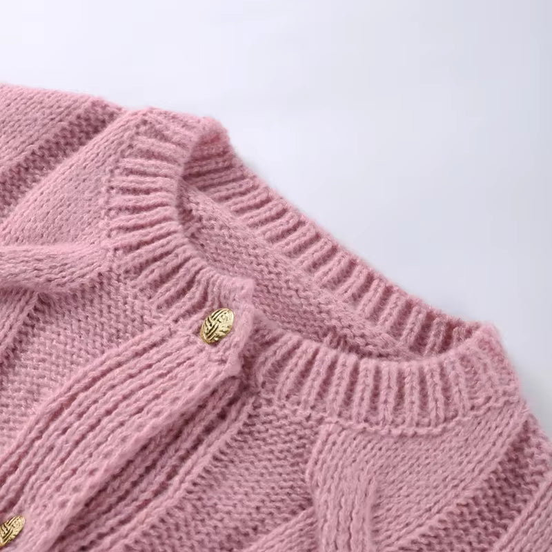 Strickoberteil mit Zopf Muster