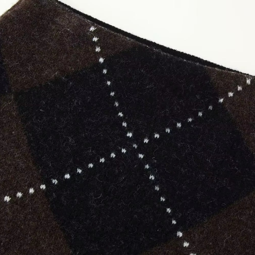 Strick Rock mit Karo Muster