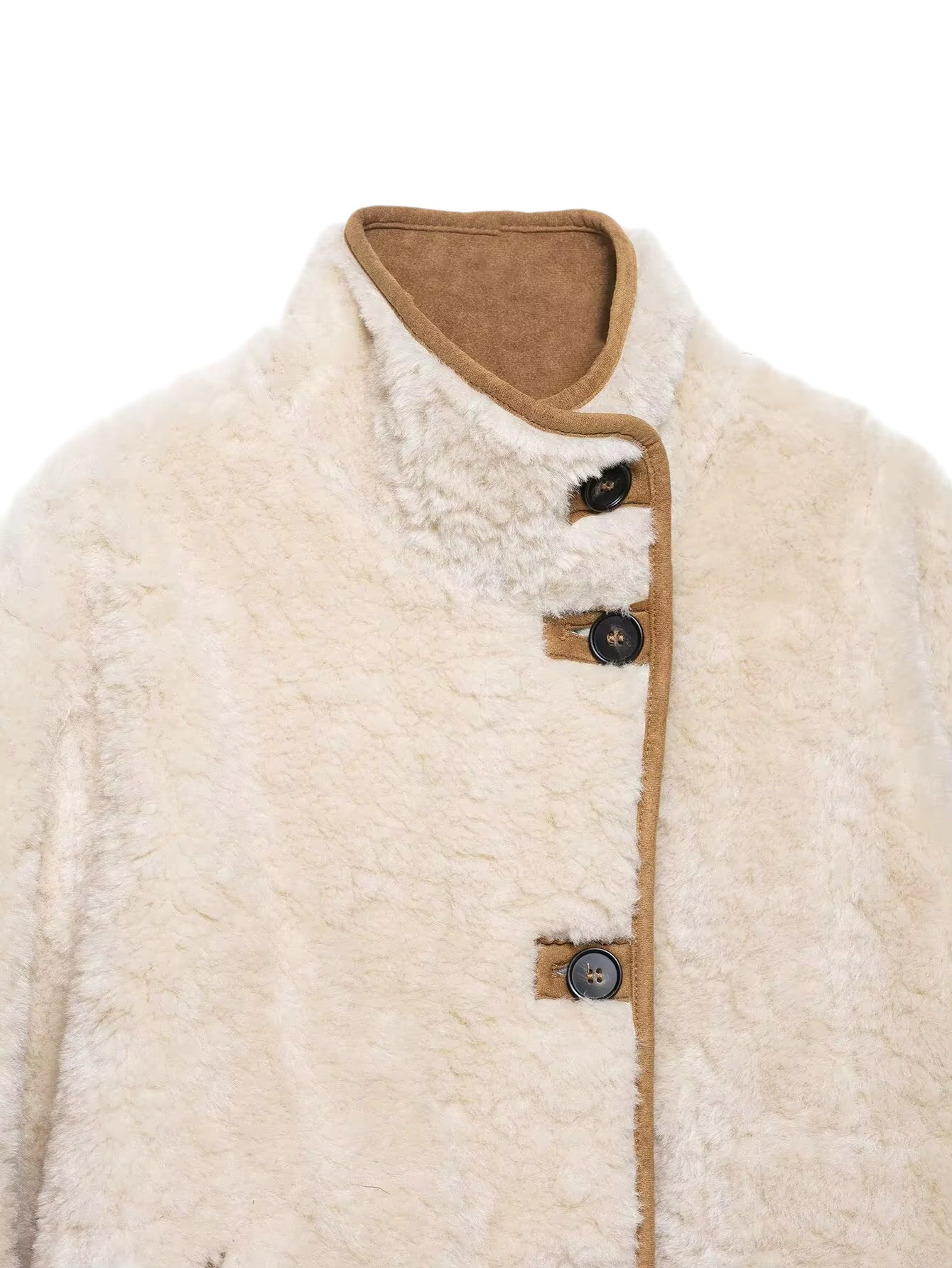 Wildleder-Optik Wendejacke mit Teddyfell