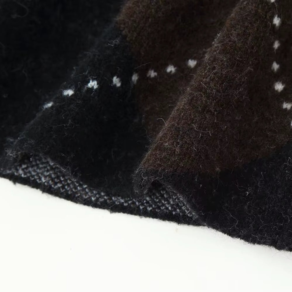 Strick-Set mit Karomuster