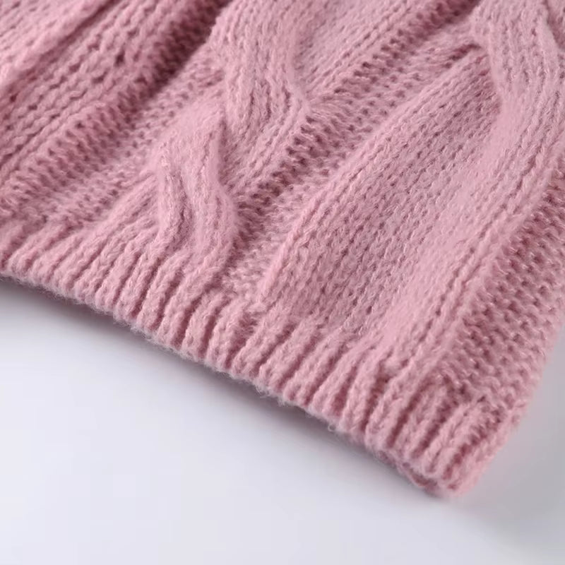 Strickoberteil mit Zopf Muster