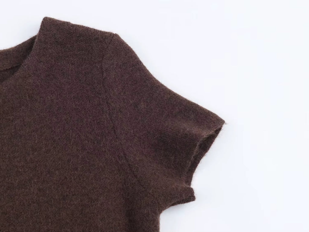 Strick Set mit Kunstpelz