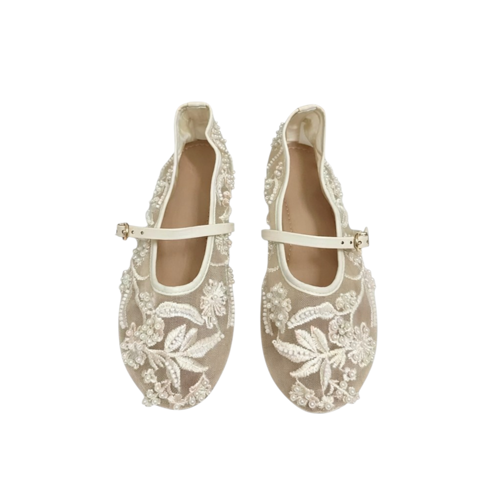 Mary Jane Ballerinas mit Blumenstick
