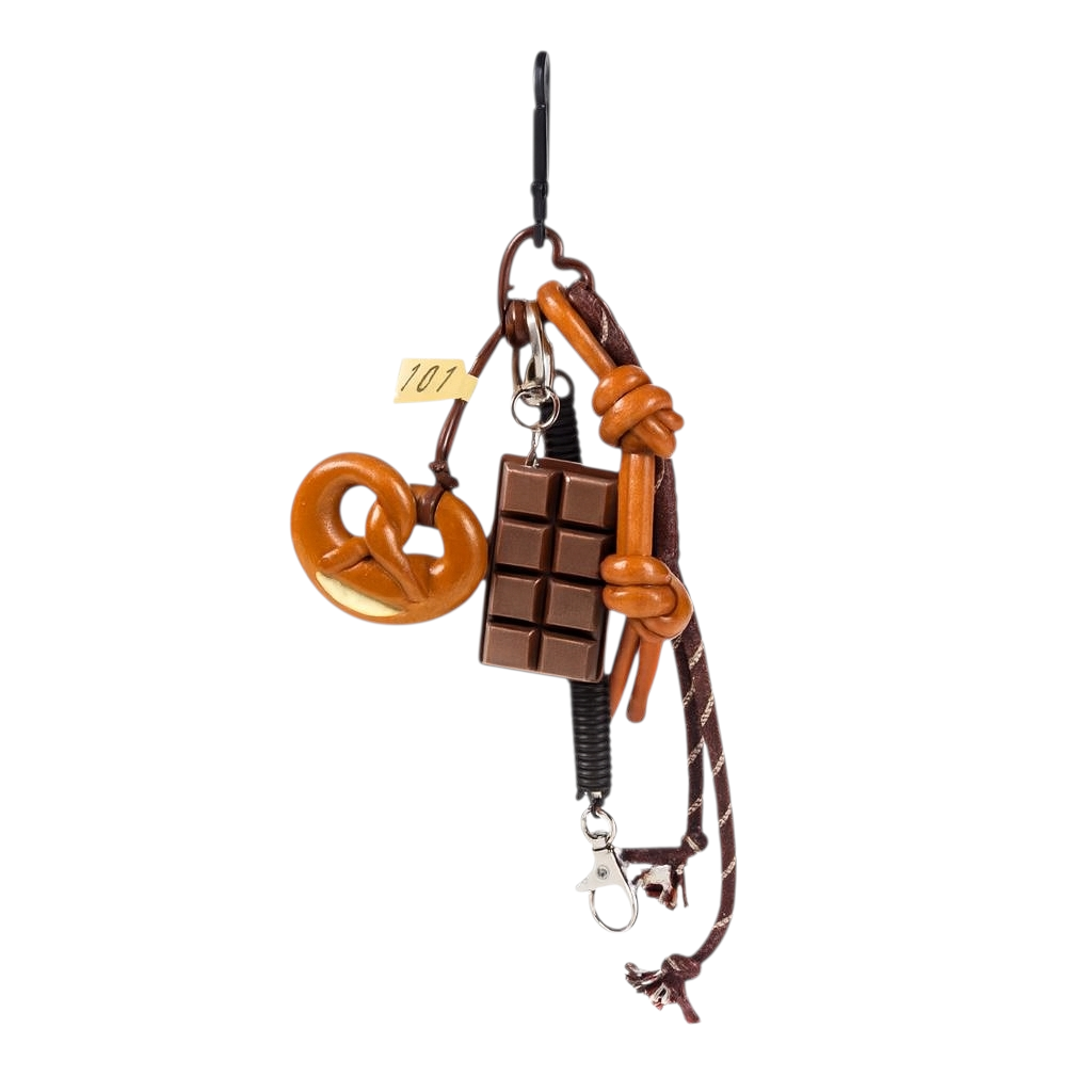 Taschenanhänger / Bag Charme - Brezel & Schokolade