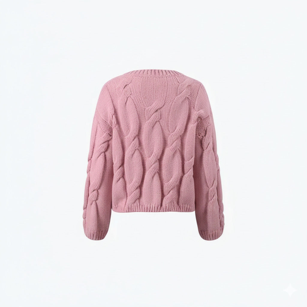 Strickoberteil mit Zopf Muster