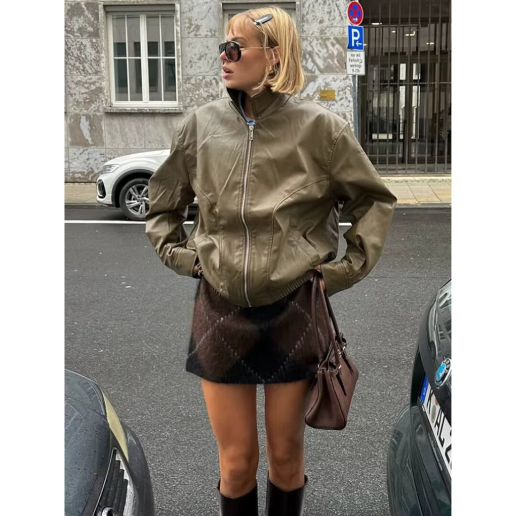 Strick Rock mit Karo Muster