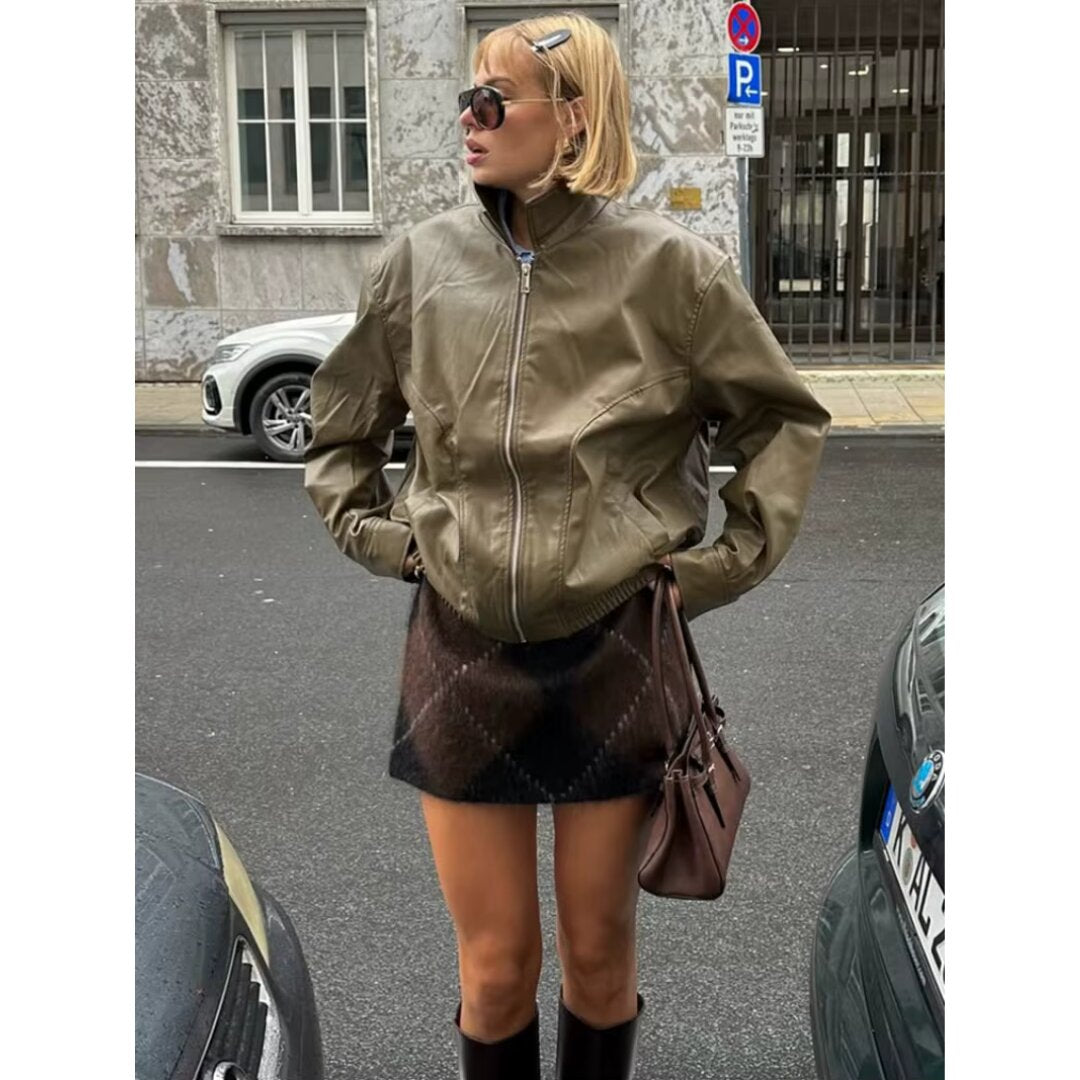 Strick Rock mit Karo Muster