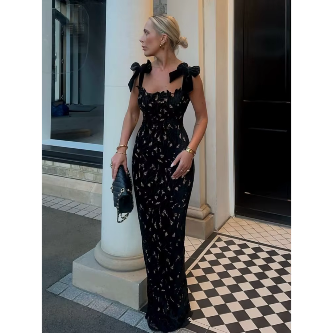 Abendkleid Spitze mit Schleifen