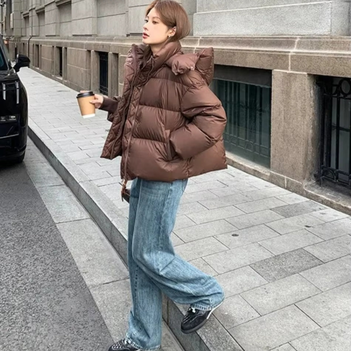 Pufferjacke mit Kapuze